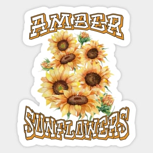 Amber sunflowers Sticker